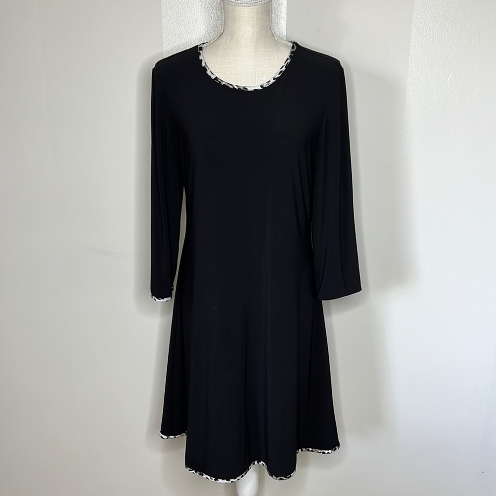 ANNALEE & HOPE Black MIDI Dress with Animal Print Details🐾